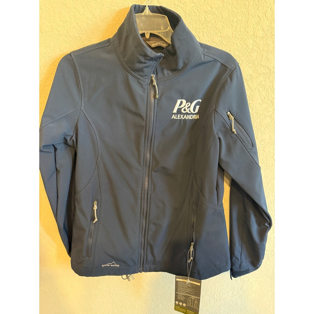 NWT Eddie Bauer Womens Navy Blue P&G‎ Alexandria Soft Shell Jacket M